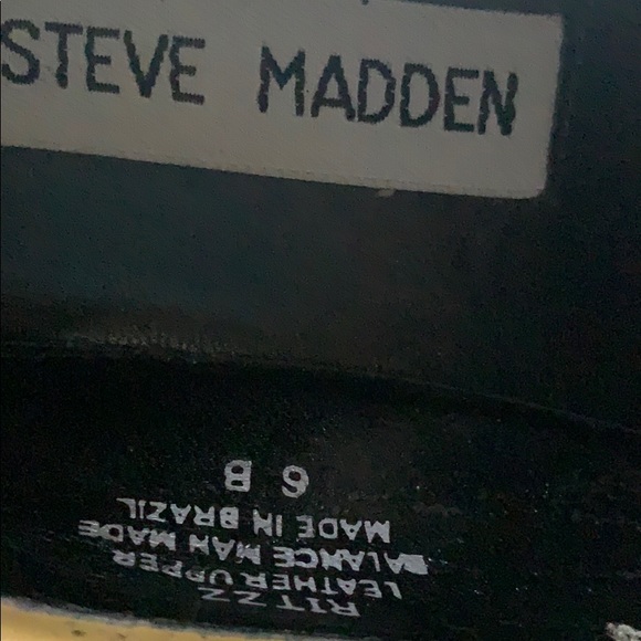 VINTAGE STEVE MADDEN PATENT LEATHER PLATFORM WEDGE MULES LOAFERS 6B - Picture 6 of 9